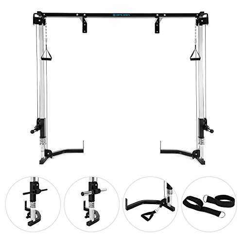 CapitalSports CA Tremendour - Máquina de poleas, Accesorio para Jaula de musculación, Entrenamiento, Mangos con Relleno, Material Acero