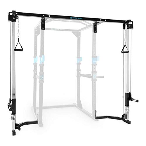 CapitalSports CA Tremendour - Máquina de poleas, Accesorio para Jaula de musculación, Entrenamiento, Mangos con Relleno, Material Acero