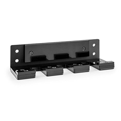 CapitalSports Capital Sports FIT13 sujeciones de Pared para Barras de Pesas (barhold 3 Barras, Almacenamiento Vertical, Hierro Fundido con protección) - Negro