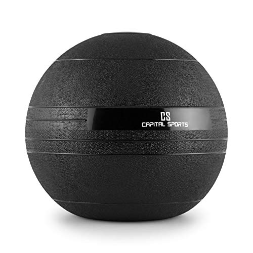 CapitalSports Capital Sports Groundcracker Pelota de Peso 25kg (Balón Medicinal Goma, Relleno Arena y Hierro, lanzamientos sin Rebote, Superficie Rugosa Antideslizante)
