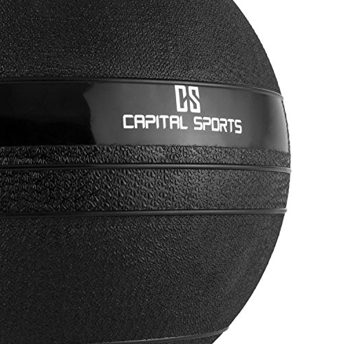 CapitalSports Capital Sports Groundcracker Pelota de Peso 4kg (Balón Medicinal Goma, Relleno Arena y Hierro, lanzamientos sin Rebote, Superficie Rugosa Antideslizante)