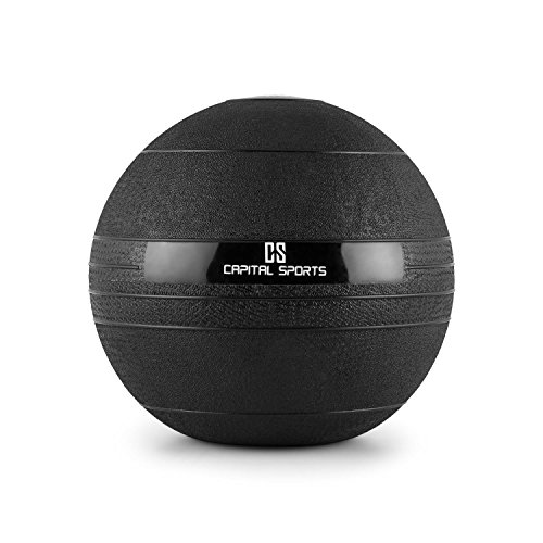 CapitalSports Capital Sports Groundcracker Pelota de Peso 4kg (Balón Medicinal Goma, Relleno Arena y Hierro, lanzamientos sin Rebote, Superficie Rugosa Antideslizante)