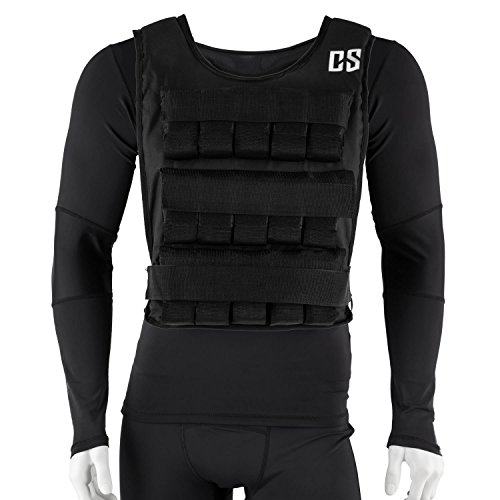 CapitalSports Capital Sports Monstervest - Chaleco para Pesos, Chaleco de Entrenamiento, Entrenar Fuerza y Resistencia, Regulable, 10 kg, Talla única, Nylon, Negro