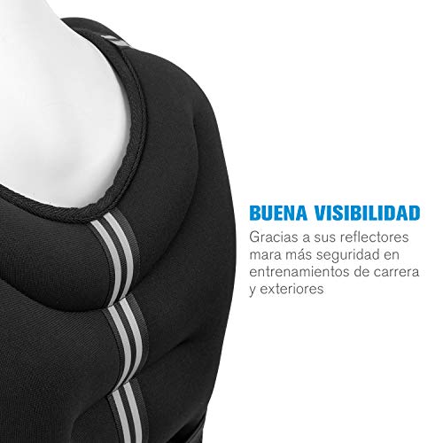 CapitalSports Capital Sports X-Vest Chaleco, Peso: 10 kg, Material: Neopreno/Nylon, Material de Relleno: Bolas de Acero, para el Entrenamiento de Peso Corporal y Funcional, 2 Correas de Pecho, Negro