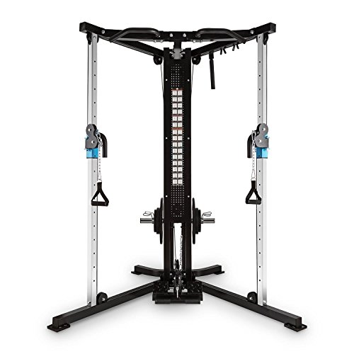 CapitalSports Distendor - Estación de Entrenamiento Multifunción, con tracción por Cable, Musculación Tren Inferior y Superior, Altura Ajustable, Adaptador Discos 25/50 mm