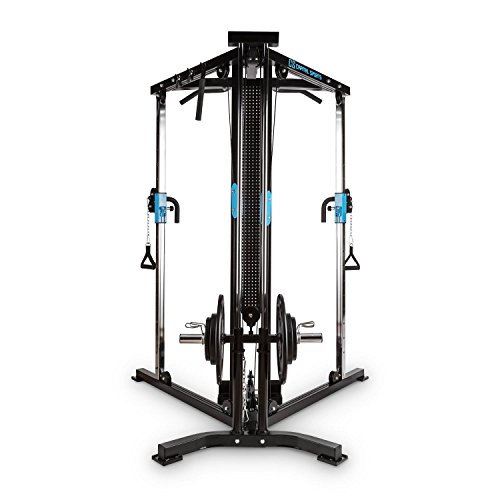 CapitalSports Distendor - Estación de Entrenamiento Multifunción, con tracción por Cable, Musculación Tren Inferior y Superior, Altura Ajustable, Adaptador Discos 25/50 mm