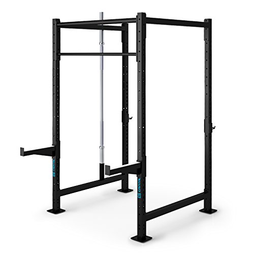 CapitalSports Dominate Edition Set 6 Jaula musculación Entrenamiento Acero (pilares Verticales 228cm, Barra Doble 108cm, traviesas Laterales, Brazos Seguridad, Soporte Barra Pesas 50mm, Ganchos J)