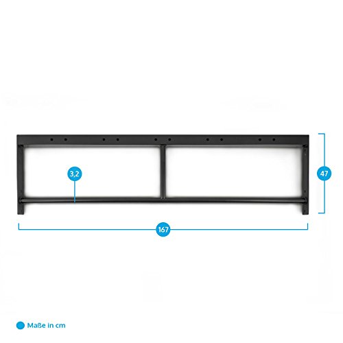 CapitalSports Double Bar 168 Barra Doble para dominadas 168cm Metálica Negra (Ampliación Jaula musculación Entrenamiento, fácil Montaje)