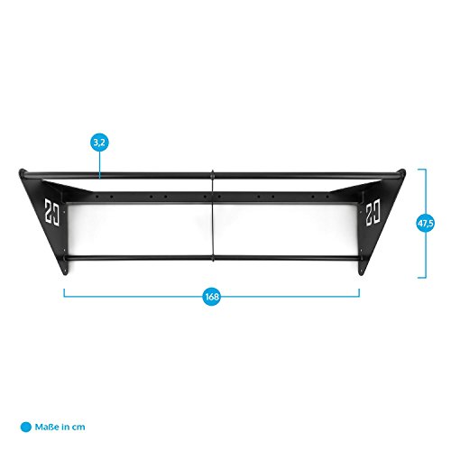 CapitalSports DS 108 Dirty South Bar 108 cm Barra Flexiones, metálica Negra (Dos Alturas Agarre, Ideal para la ampliación de Racks existentes, Muscle ups, Pull-ups y T2B)