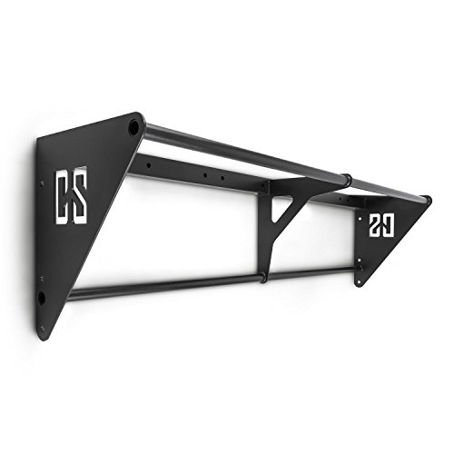 CapitalSports DS 108 Dirty South Bar 108 cm Barra Flexiones, metálica Negra (Dos Alturas Agarre, Ideal para la ampliación de Racks existentes, Muscle ups, Pull-ups y T2B)