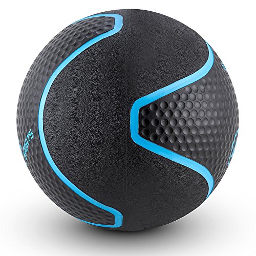 CapitalSports Medba 1 Balón Medicinal 1kg (Adecuado para Ejercicios de Entrenamiento Core, Functional Training y Cross-Training, Goma Negro)