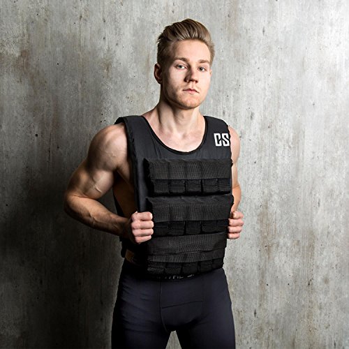 CapitalSports Monstervest - Chaleco para Pesos, Chaleco de Entrenamiento, Entrenar Fuerza y Resistencia, Regulable, 15 kg, Talla única, Nylon, Negro