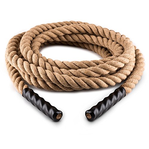 CapitalSports Power Rope Cuerda Impulsar 12 (3,8 Ø, Cuerda Cáñamo 3 Cabos, Cross-Training, Impulso, Entrenamiento, Extremos Plástico Termorretráctil)