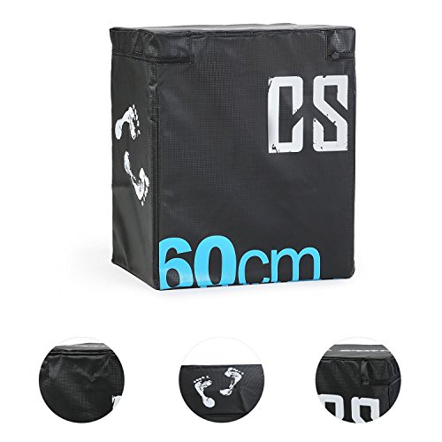 CapitalSports Rooksy Caja de Salto pliométrica Suave 60x50x30 cm (Robusta para Entrenamiento de Salto y Cross, Estable Interior, Suave Revestimiento, Exterior Cubierto) - Negro