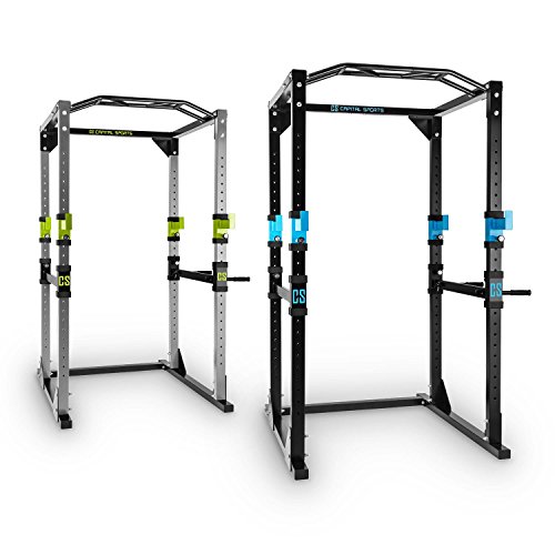 CapitalSports Tremendour Jaula de musculación (Acero, Soportes Seguridad, 4 Ganchos en J, Barra multiagarre, Barras paralelas Desmontables, Pesas, Press, Flexiones) - Azul