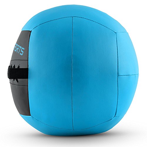 CapitalSports Wallba 10 Balón Medicinal de Cuero sintético (Peso 10 kg, Forro Exterior, Costuras resistententes, Superficie manejable, Esfera Ejercicios Gimnasia, Pelota Agarre Adecuado para Entrena