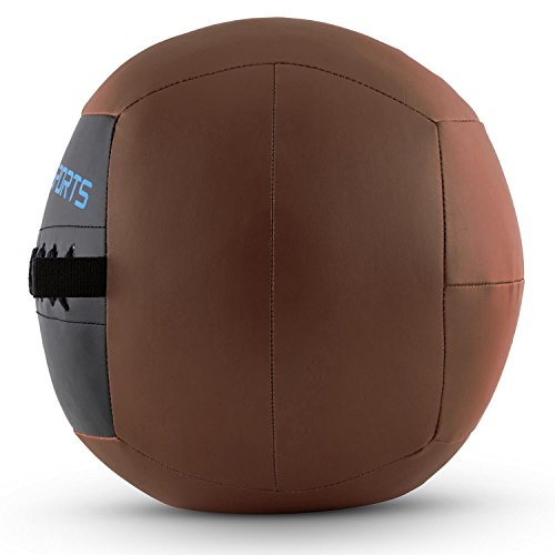 CapitalSports Wallba 14 Balón Medicinal de Cuero sintético (Peso 14 kg, Forro Exterior, Costuras resistententes, Superficie manejable, Esfera Ejercicios Gimnasia, Pelota Agarre Adecuado para Entrena