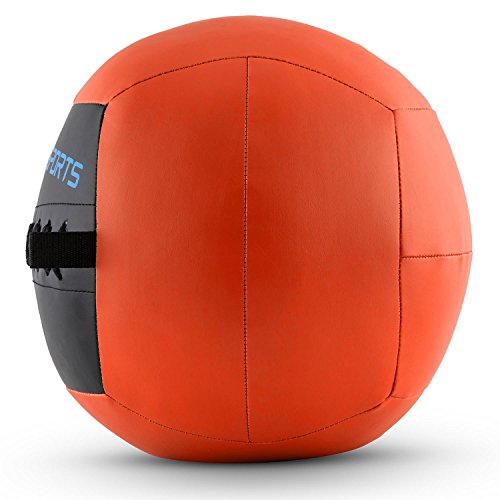 CapitalSports Wallba 6 Balón Medicinal de Cuero sintético (Peso 6 kg, Forro Exterior, Costuras resistententes, Superficie manejable, Esfera Ejercicios Gimnasia, Pelota Agarre Adecuado para entrenami