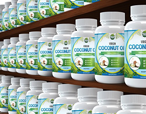 Cápsulas de Aceite de Coco Virgen, aceite de TCM con grandes beneficios. Ácidos grasos esenciales para perder peso de forma natural, 1000mg, doble de cápsulas con 180 unidades