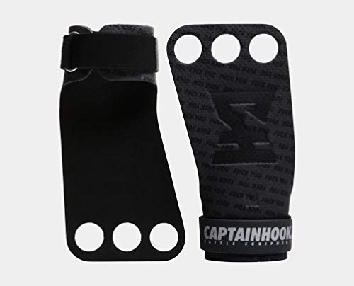 CaptainHook Hooked Hand 3F_ Calleras para Cross Training, Chin Ups, Pullups, Weight Lifting, Kettlebell and More. 3 Fingers (L)
