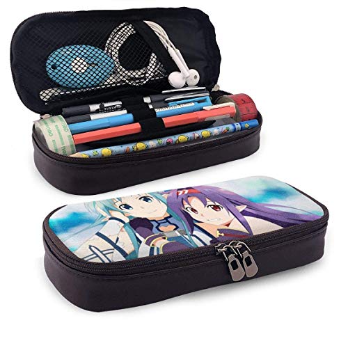 Carácter Estuche de lápices de cuero Caja de papelería escolar Sword Art Online Estuche de lápices`A3