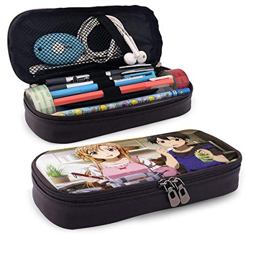 Carácter Estuche de lápices de cuero Estuche de papelería escolar Sword Art Online Tool Case`A5