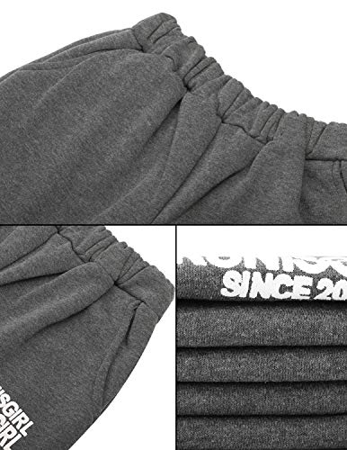 CARINACOCO Mujer 3pcs Chándal Encapuchada Casual Conjuntos Deportivos Otoño Invierno Sudadera con capucha Sweatshirt + Hoodie Chaqueta Chaleco + Pantalones Gris L