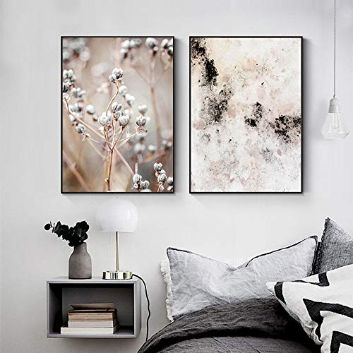 Cartel Vaca Montaña Brumosa Naturaleza Paisaje Arte Impresión de la lona Pintura botánica Decoración del hogar Imagen 30x40cm