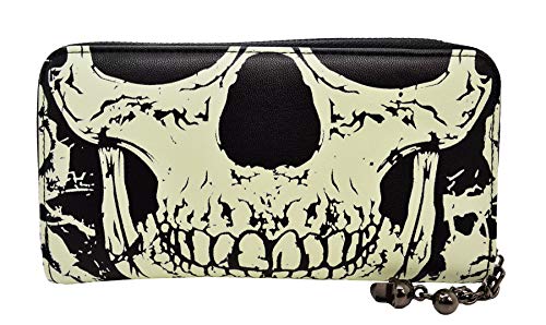 Cartera con calavera y bordado, marca Banned Negro negro Negro/Talla única