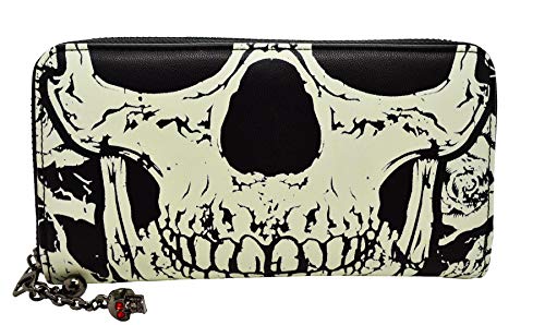 Cartera con calavera y bordado, marca Banned Negro negro Negro/Talla única