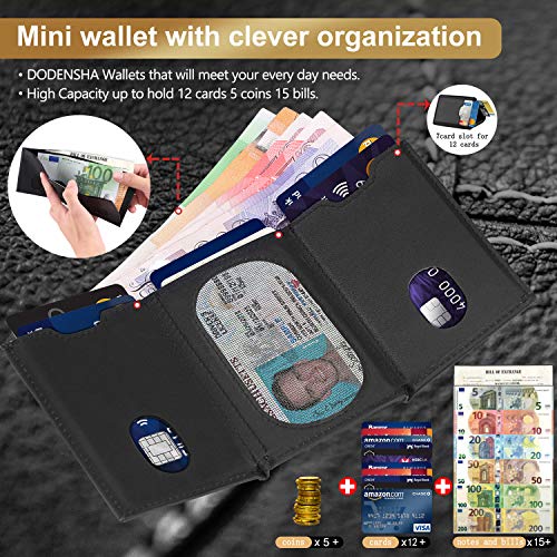 Carteras Hombre Pequeña Cartera Hombre Piel con Monedero Hombre Pequeño Cremallera Cartera Tarjetero Hombre Billetera Hombre Pequeña Carteras para Hombre RFID Slim Wallet for Men Minimalista Cuero