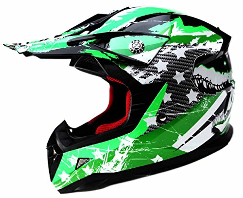 Casco Motocross Niño ECE Homologado - YEMA YM-211 Casco de Moto Infantil Cross Integral Enduro Infantil para Mujer Hombre Adultos, M