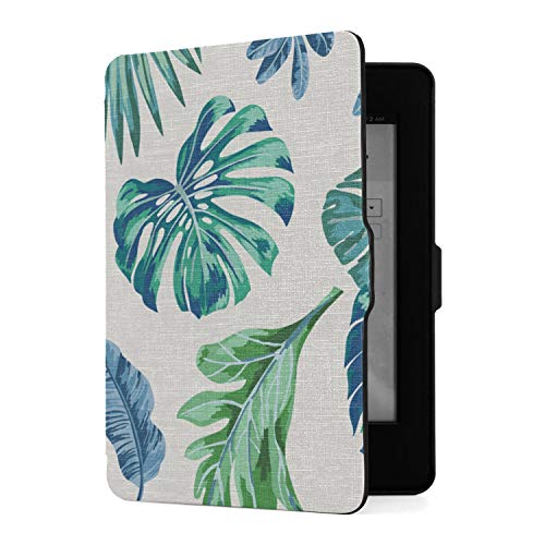 Case For Kindle Paperwhite 1/2/3 Generation Kindle Paperwhite Reader Case Exotic Tropical Leaves On PU Leather Cover with Auto Wake/Sleep New Kindle Paperwhite Cover