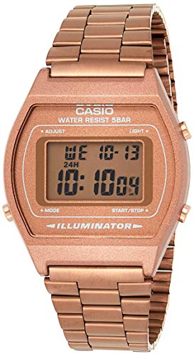 Casio Collection B640WC-5AEF, Reloj Digital Unisex, Acero Inoxidable, Marrón