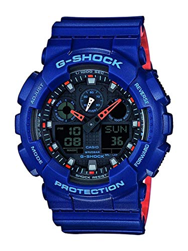 Casio G-SHOCK Reloj Analógico-Digital, 20 BAR, Azul, para Hombre, GA-100L-2AER