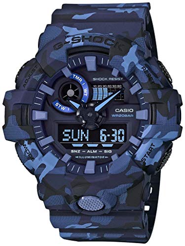 Casio G-SHOCK Reloj Analógico-Digital, 20 BAR, Azul/Camuflaje, para Hombre, GA-700CM-2AER