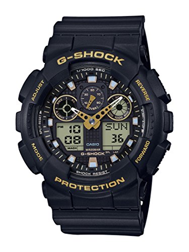 Casio G-SHOCK Reloj Analógico-Digital, 20 BAR, Negro/Amarillo, para Hombre, GA-100GBX-1A9ER