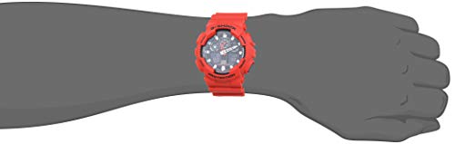 Casio G-SHOCK Reloj Analógico-Digital, 20 BAR, Rojo, para Hombre, GA-100B-4AER