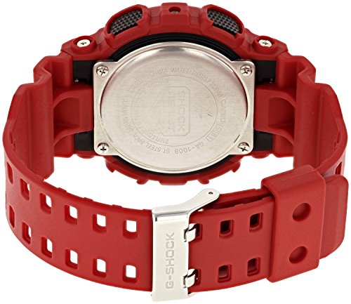 Casio G-SHOCK Reloj Analógico-Digital, 20 BAR, Rojo, para Hombre, GA-100B-4AER