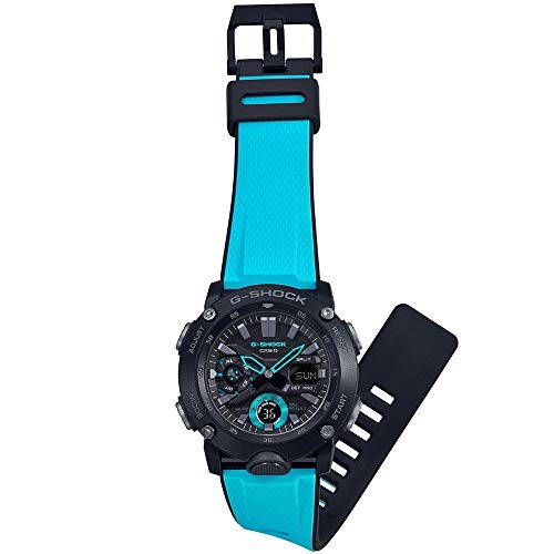 Casio G-SHOCK Reloj Analógico-Digital, Carbonífero, 20 BAR, Azul/Negro, para Hombre, GA-2000-1A2ER