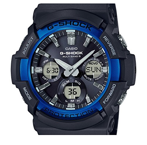 Casio G-SHOCK Reloj Analógico-Digital, Reloj radiocontrolado y solar, 20 BAR, Azul/Negro, para Hombre, GAW-100B-1A2ER