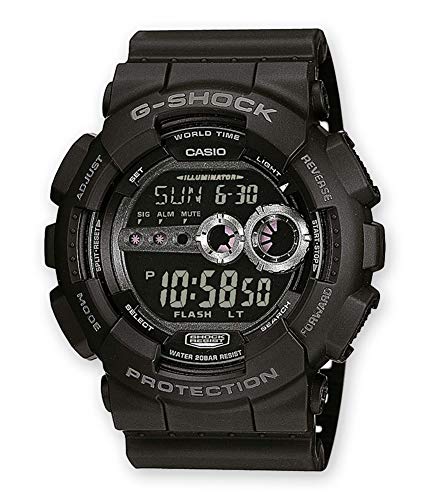 Casio G-SHOCK Reloj Digital, 20 BAR, Negro, para Hombre, GD-100-1BER