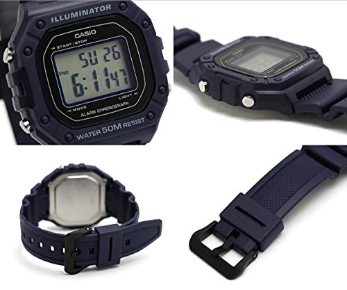 Casio Reloj Digital para Hombre de Cuarzo con Correa en Resina W-218H-2AVEF