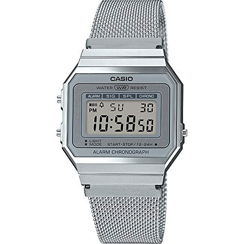 Casio Reloj Mujer de Digital con Correa en Acero Inoxidable A700WEM-7AEF