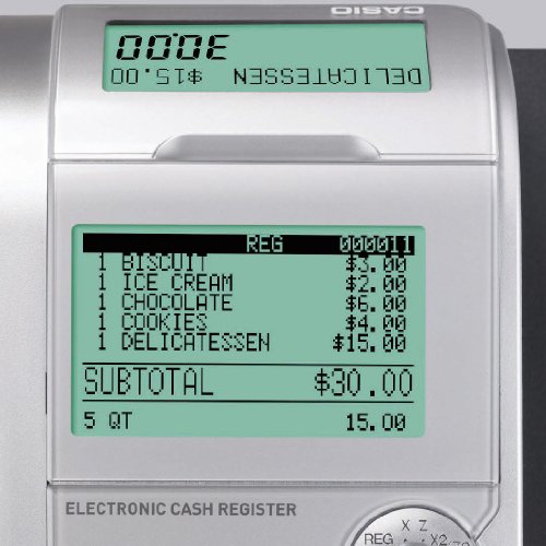 Casio SE-S400MB-SR GDPdU - Caja registradora (10 líneas en pantalla), color plateado y negro