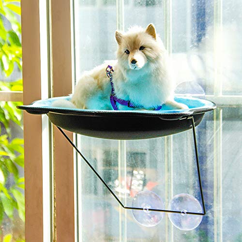 Catkoo Cama De Hamaca para Gatos, Ventosas De Montaje En Ventana, Ventosas, Cama Caliente, Casa De Descanso para Mascotas, Cama De Sol, Jaula Blanda Rosado