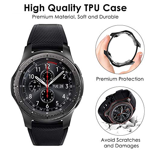 CAVN Compatible con Samsung Galaxy Watch 46mm Protector Bumper Case, 3 Pack General Protective Case TPU Flexible Protector Case para Galaxy Watch 46mm SM-R800