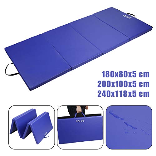 CCLIFE 180 x 60 x 5 cm, plegable, para el hogar, fitness, gimnasia,  antideslizante, deportiva, color azul : : Deportes y aire libre