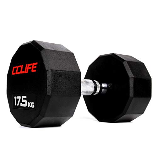 CCLIFE Mancuernas dodecágono de Pesas de Goma Hex Dumbells 10kg-30kg, Color:17.5 KG, Menge:1 pz