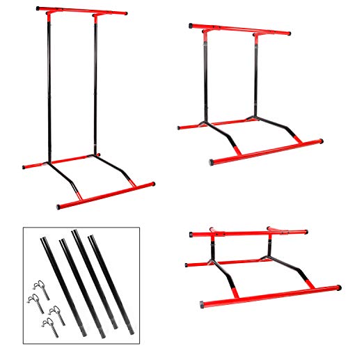 CCLIFE Pull up Bar Barra de dominadas Pull up portátil Portable Peso Corporal Barra dominadas Dip Torre Soporte, Color:Pull Up Bar